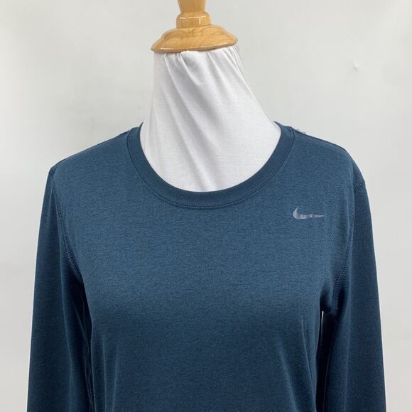 Nike Shirt Womens S Small Chalkboard Dri Fit Regular Fit Long Sleeve Crew Neck - Picture 3 of 11